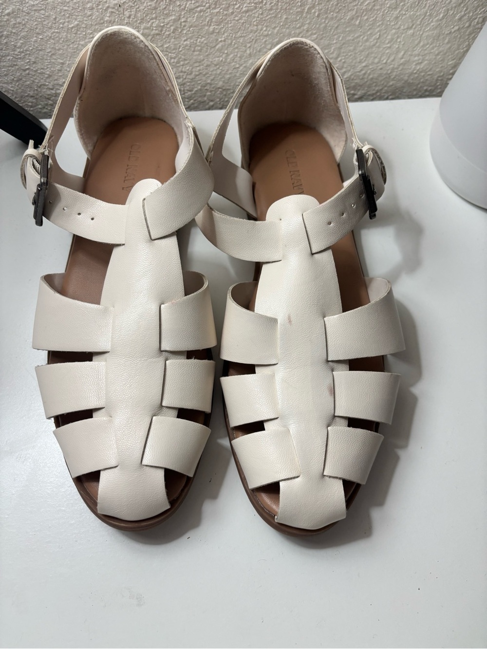 Old Navy Cream Woven Fisherman Sandals with Buckle